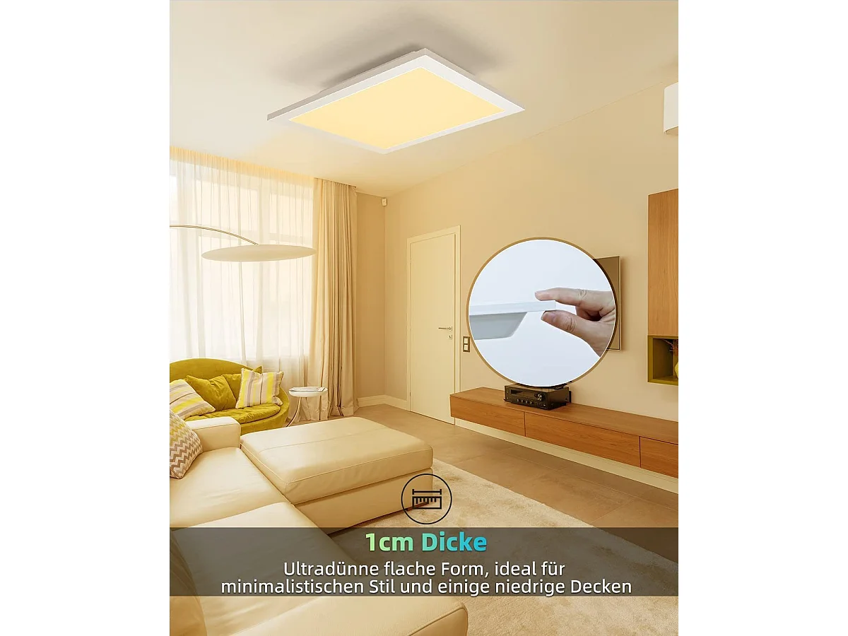NETTLIFE Lampa sufitowa LED panel salon 60*60CM 40W płaska 3000K