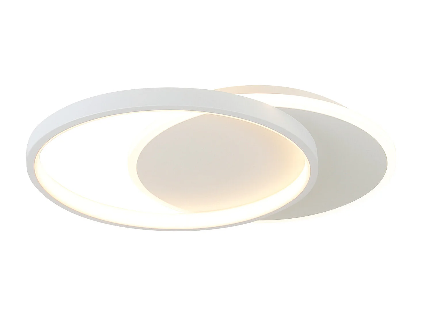 NETTLIFE Plafondlamp - LED - Ø 41 cm - Moderne Wit plafonniére - 35W - 2 Ronde ring - 3000K-6500K Instelbare Kleurtemperatuur