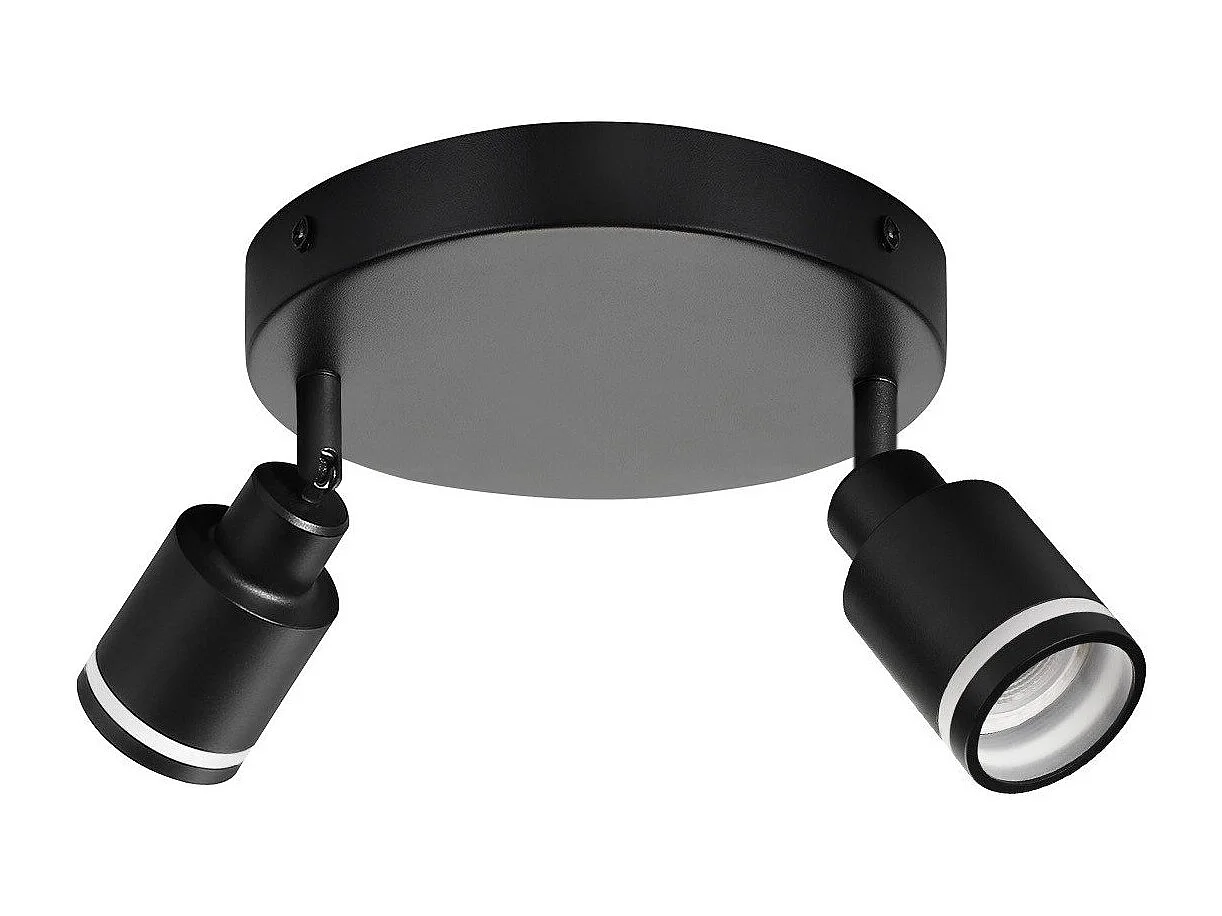 NETTLIFE Spot de plafond noir plafonnier moderne 2 flammes orientables spots GU10 en métal