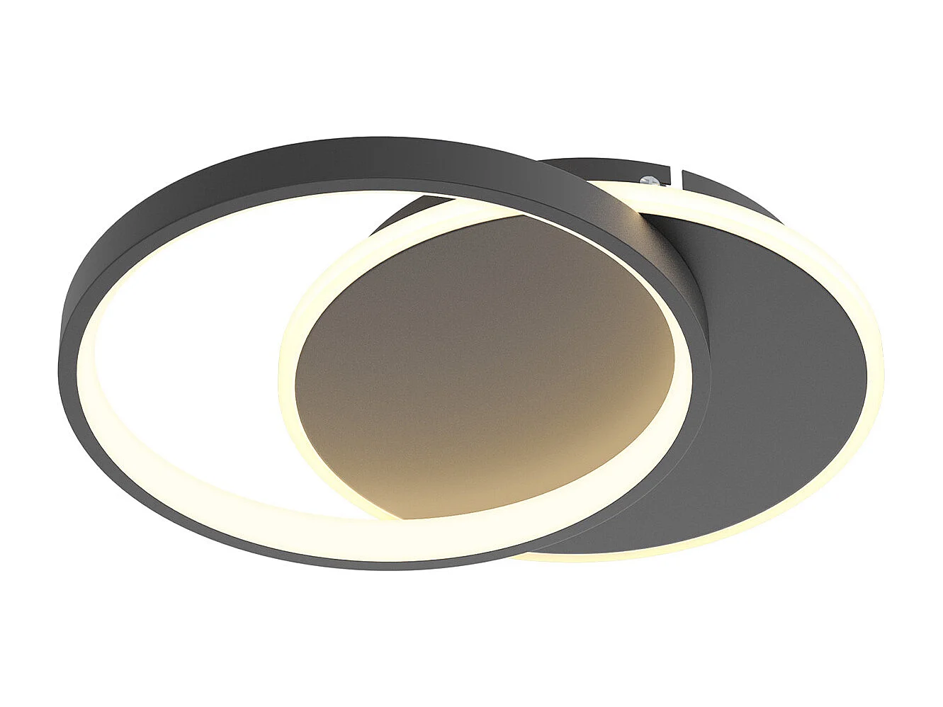 NETTLIFE Plafondlamp - LED - Ø 41 cm - Moderne Zwart plafonniére - 35W - 2 Ronde ring - 3000K-6500K Instelbare Kleurtemperatuur