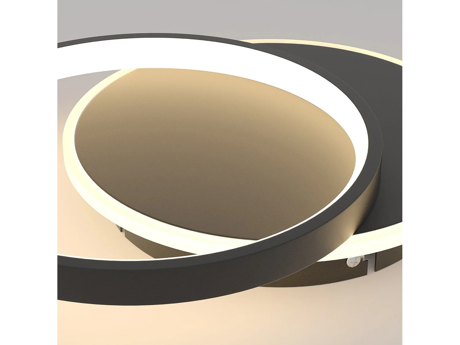 NETTLIFE Plafondlamp - LED - Ø 41 cm - Moderne Zwart plafonniére - 35W - 2 Ronde ring - 3000K-6500K Instelbare Kleurtemperatuur