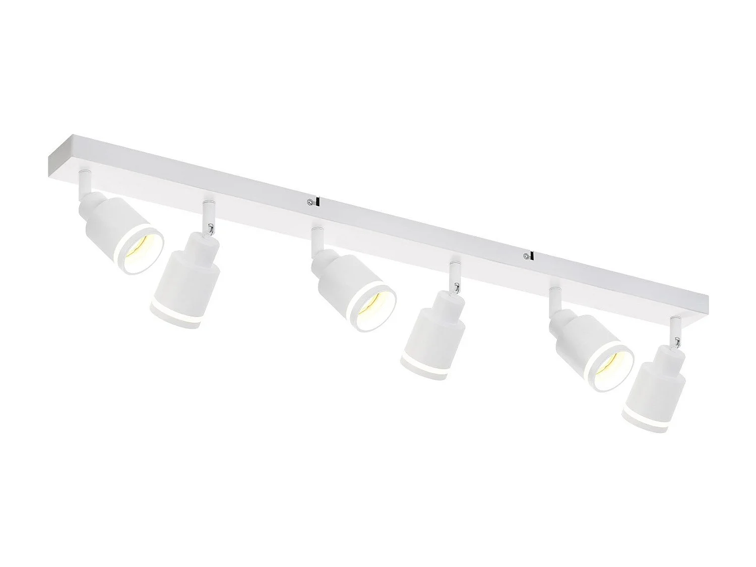 NETTLIFE Plafonnier Blanc moderne : 6 spots de plafond orientables,  en métal, GU10 pour bureau, chambre, salle à manger, sans ampoule