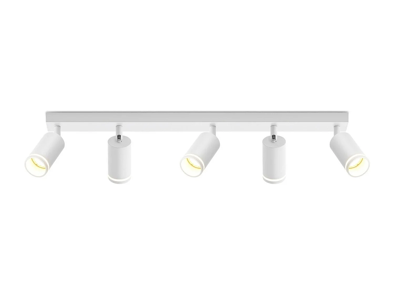 NETTLIFE Plafonnier 5 Spots moderne : plafonnier blanc spot GU10 spots orientables à 355°métal intérieur pour cuisine, salon, chambre, sans ampoule