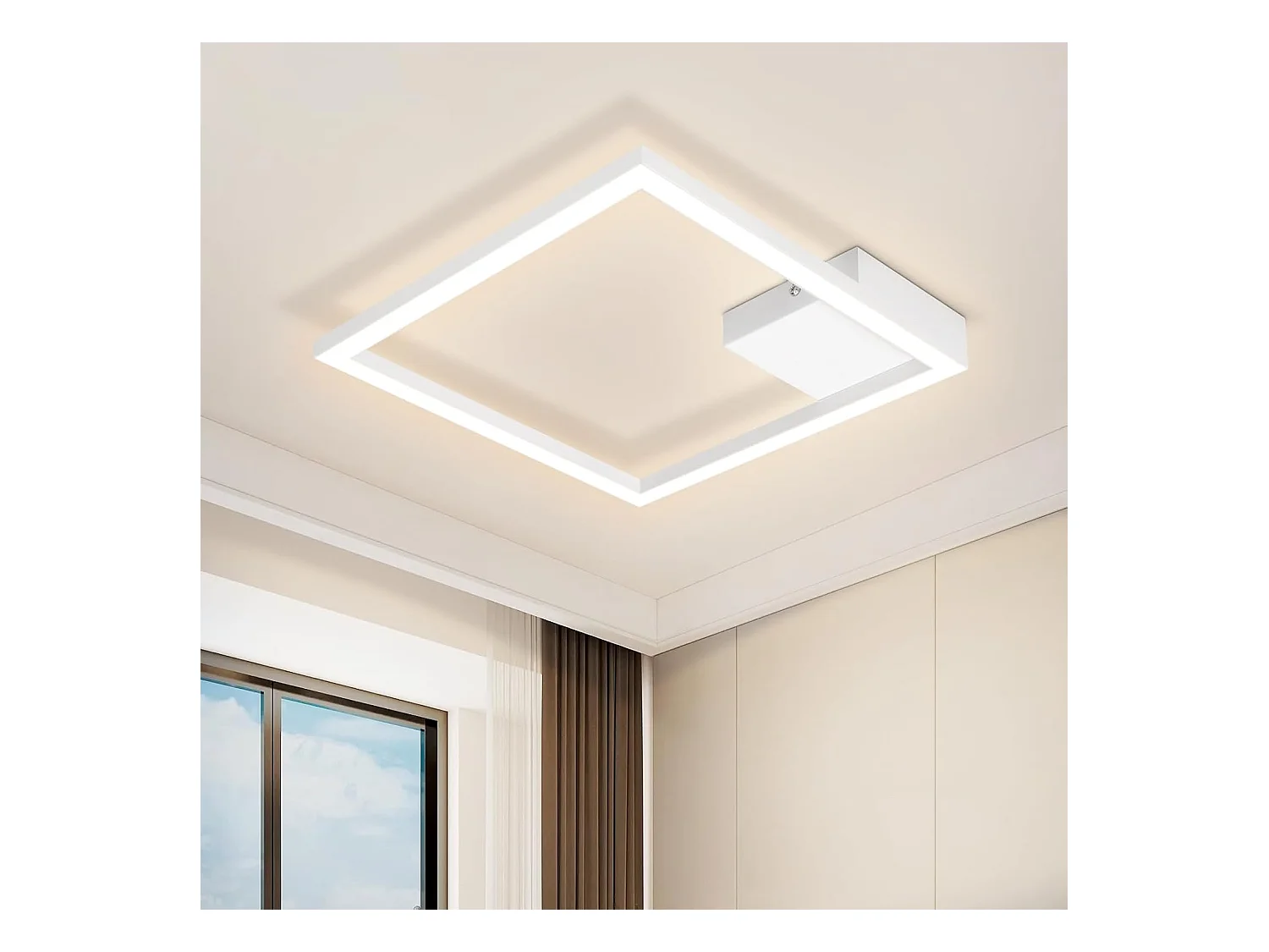 NETTLIFE plafonnier LED blanc 12W moderne 3000K blanc chaud