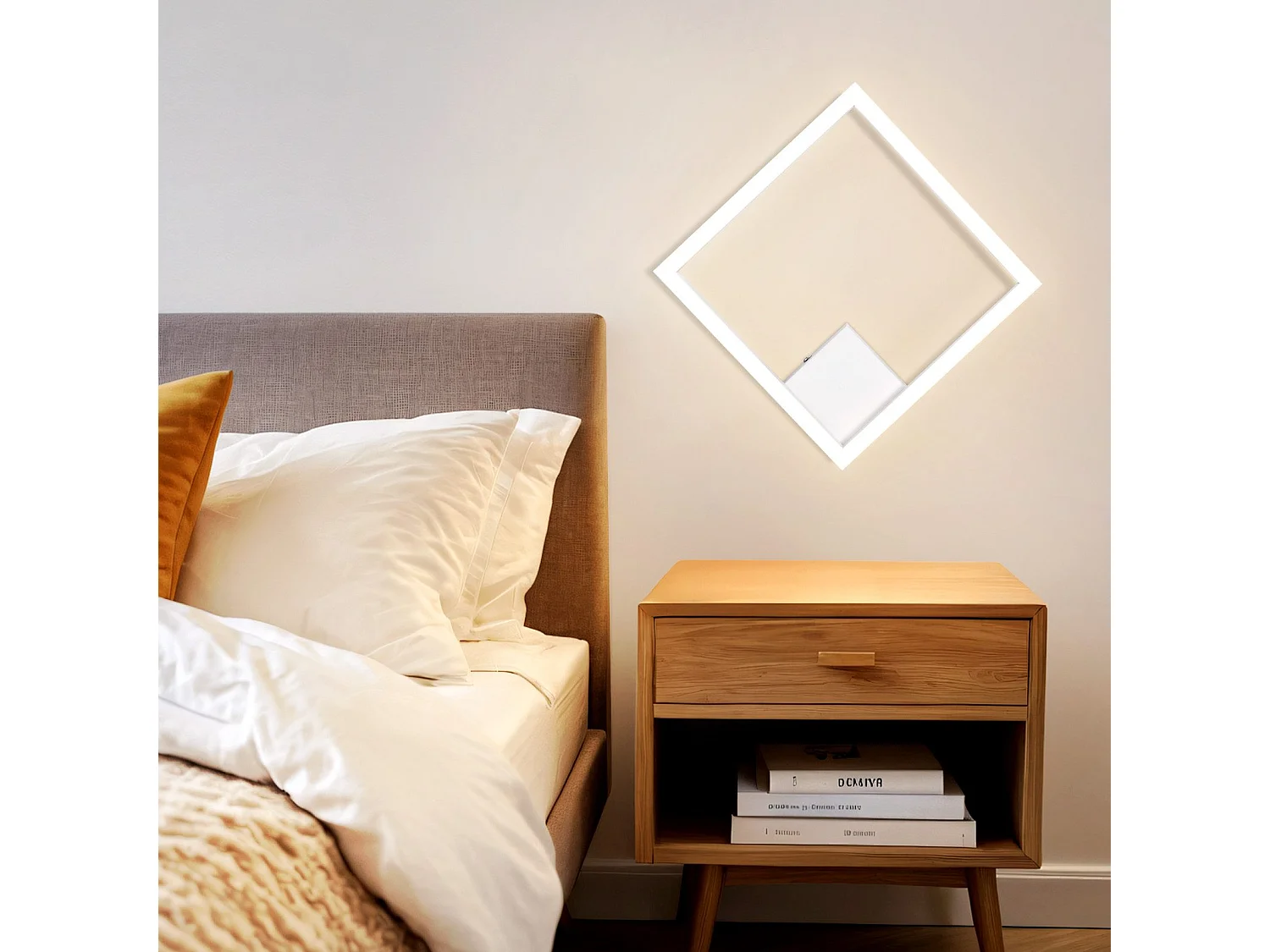 NETTLIFE Plafondlamp LED vierkant Wit 1 Lichts 3000K Warm wit Licht modern Plafondverlichting 12W PC voor Woonkamer | Slaapkamer | Keuken | Gang 29cm