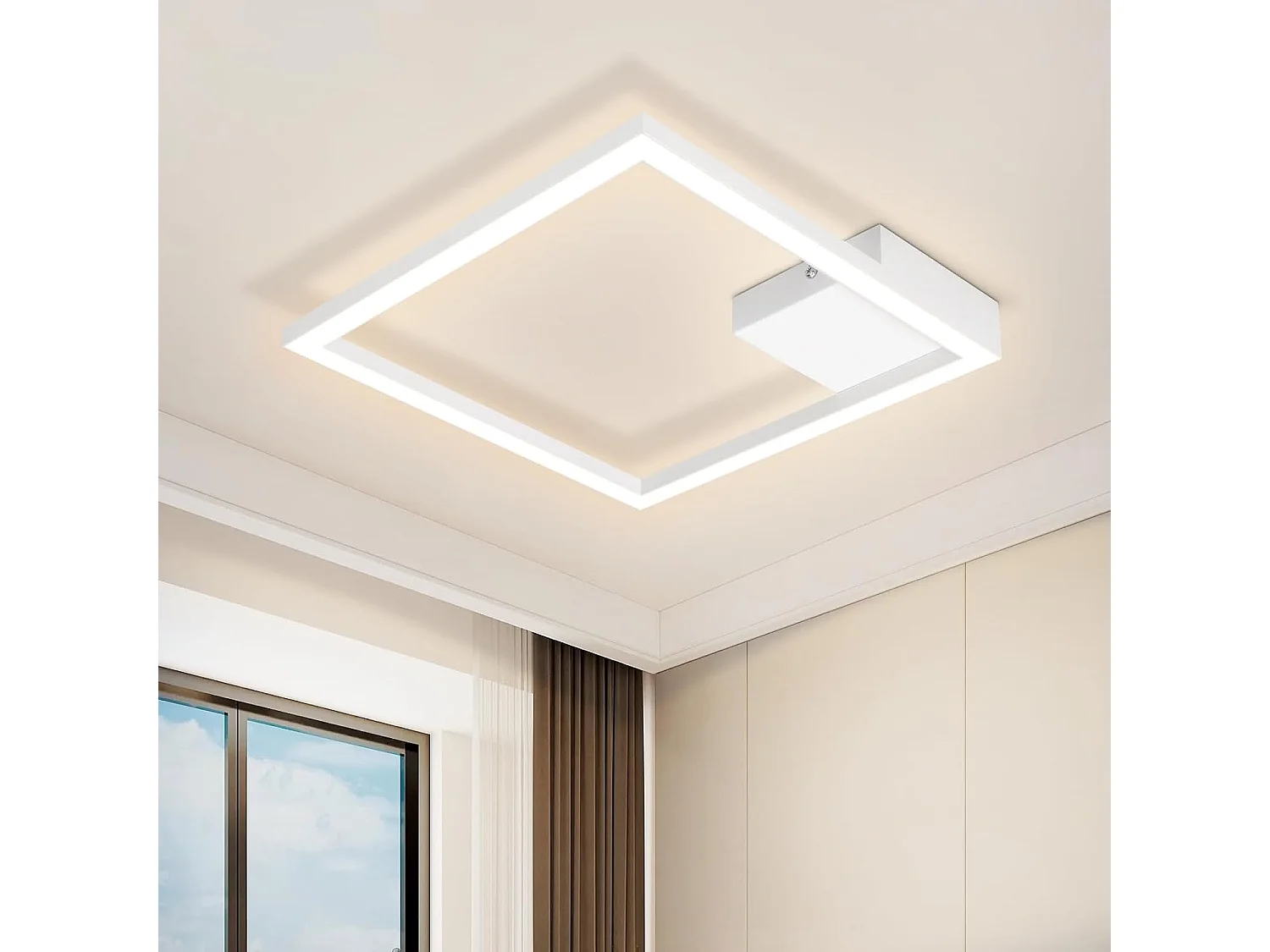 NETTLIFE plafonnier LED blanc 12W moderne 3000K blanc chaud