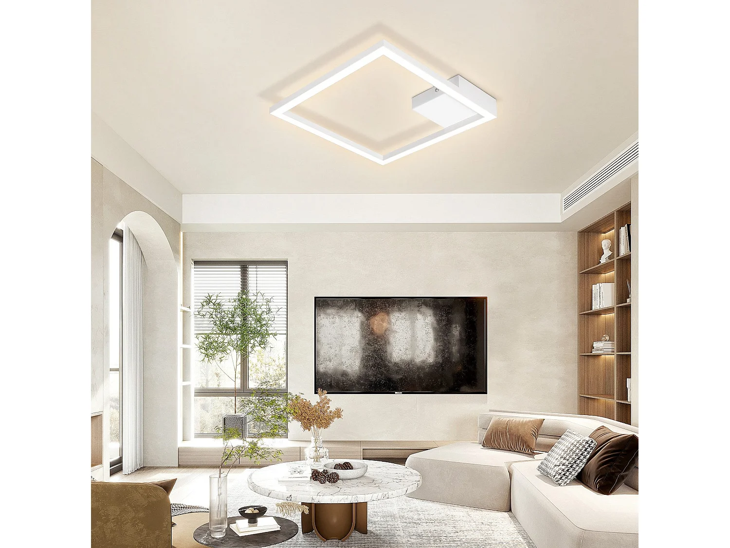 NETTLIFE plafonnier LED blanc 12W moderne 3000K blanc chaud