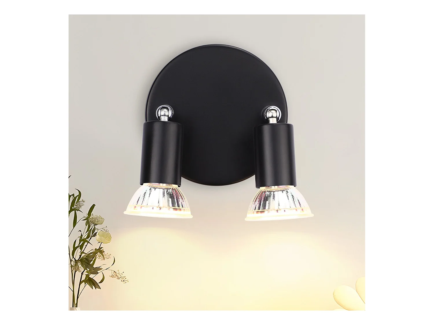 NETTLIFE Czarny reflektor sufitowy LED 2 żarówki regulowany 350° GU10 przemysłowy