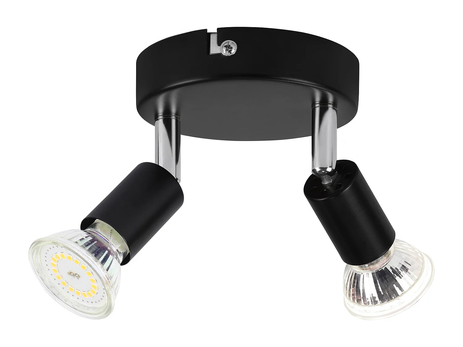 NETTLIFE Spot de plafond LED noir 2 ampoules orientable 350° GU10 industriel