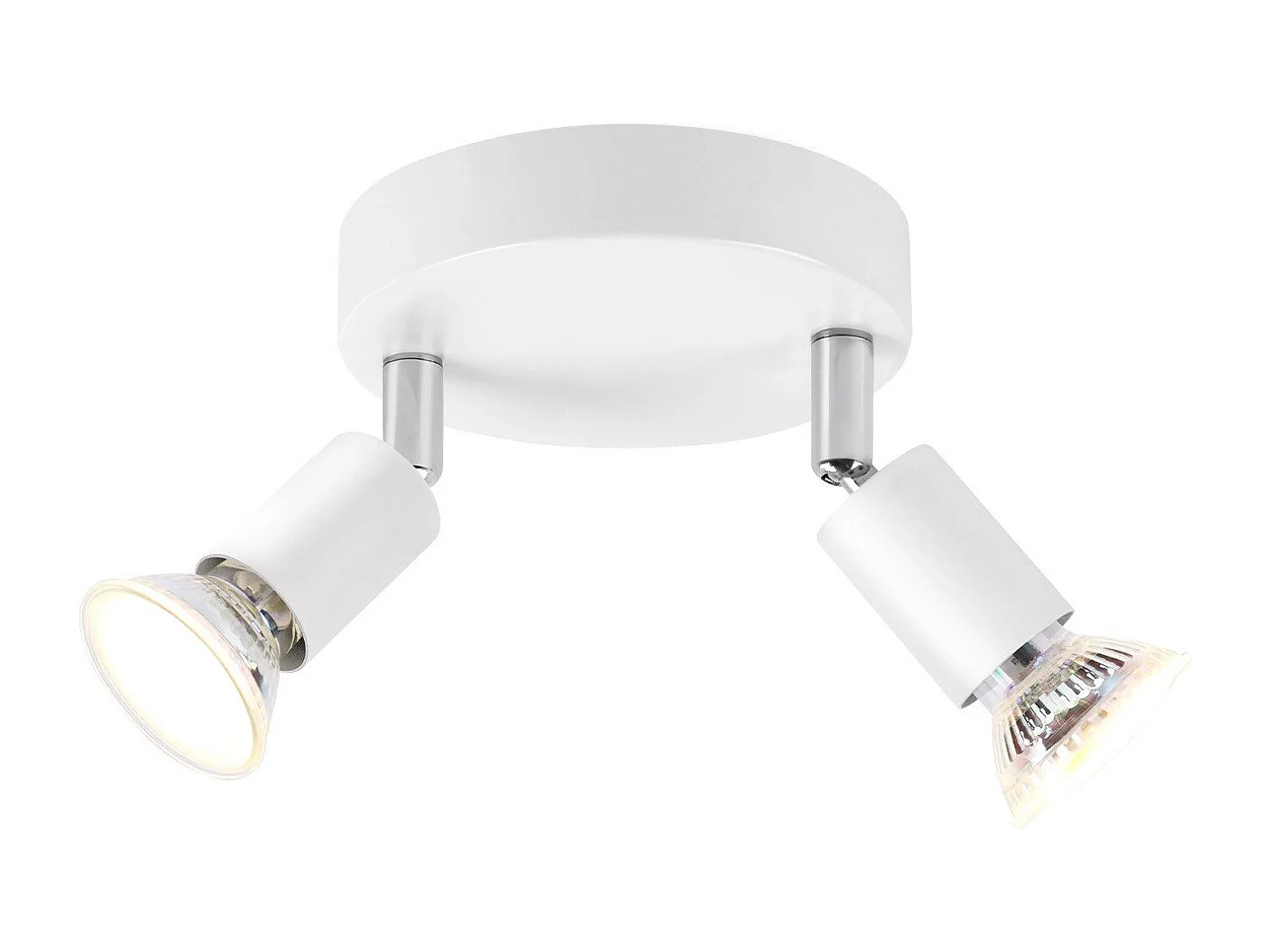 NETTLIFE Plafonnier LED GU10 -2 Spots de Plafond Ronde Moderne Spots de Plafond 350° pour Cuisines Couloir Chambre Salon - sans Ampoule Blanc