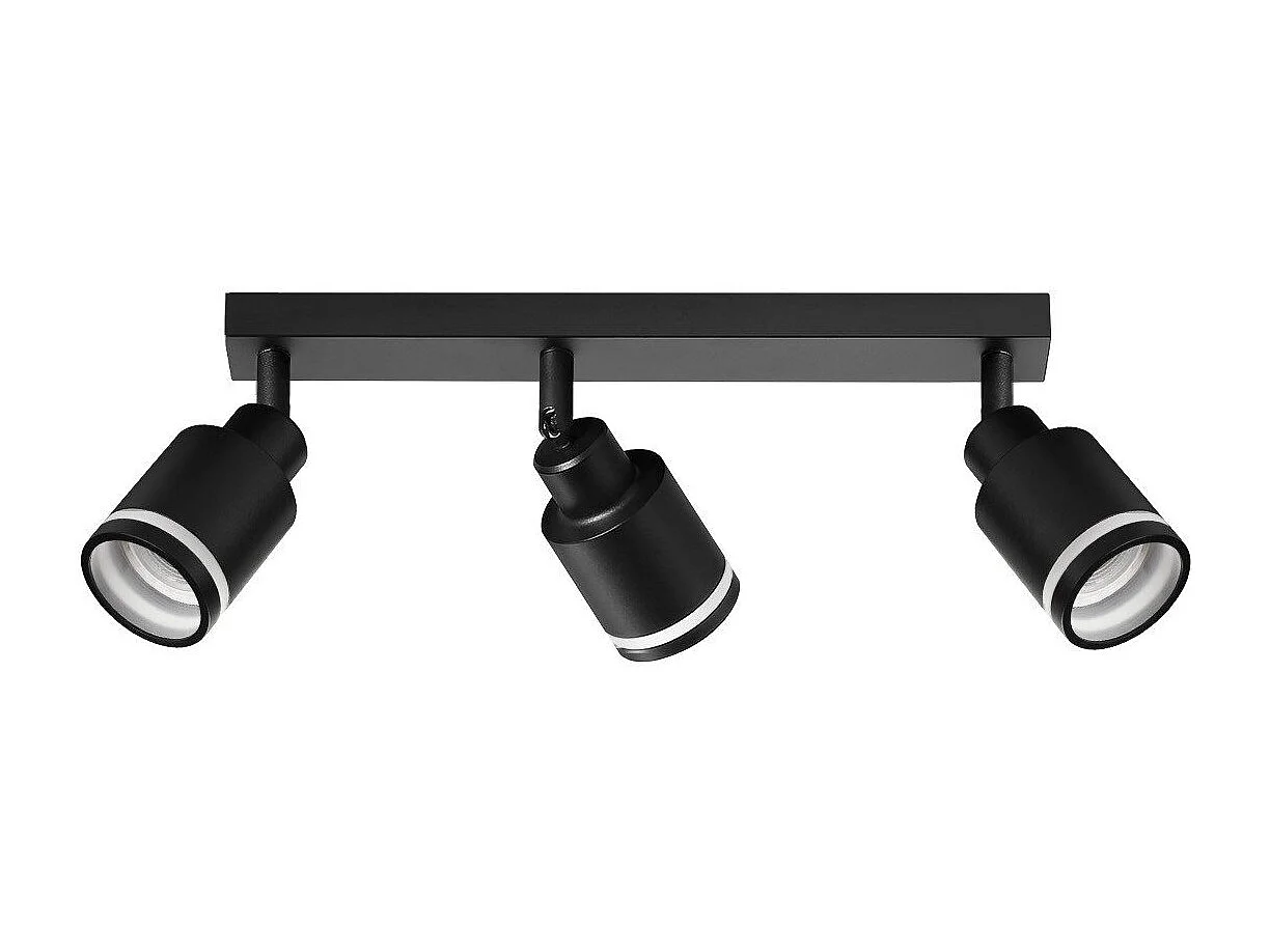 NETTLIFE Plafoniera moderna nera: 3 faretti regolabili in metallo, attacco GU10, per camera da letto, sala da pranzo, lampadina non inclusa.