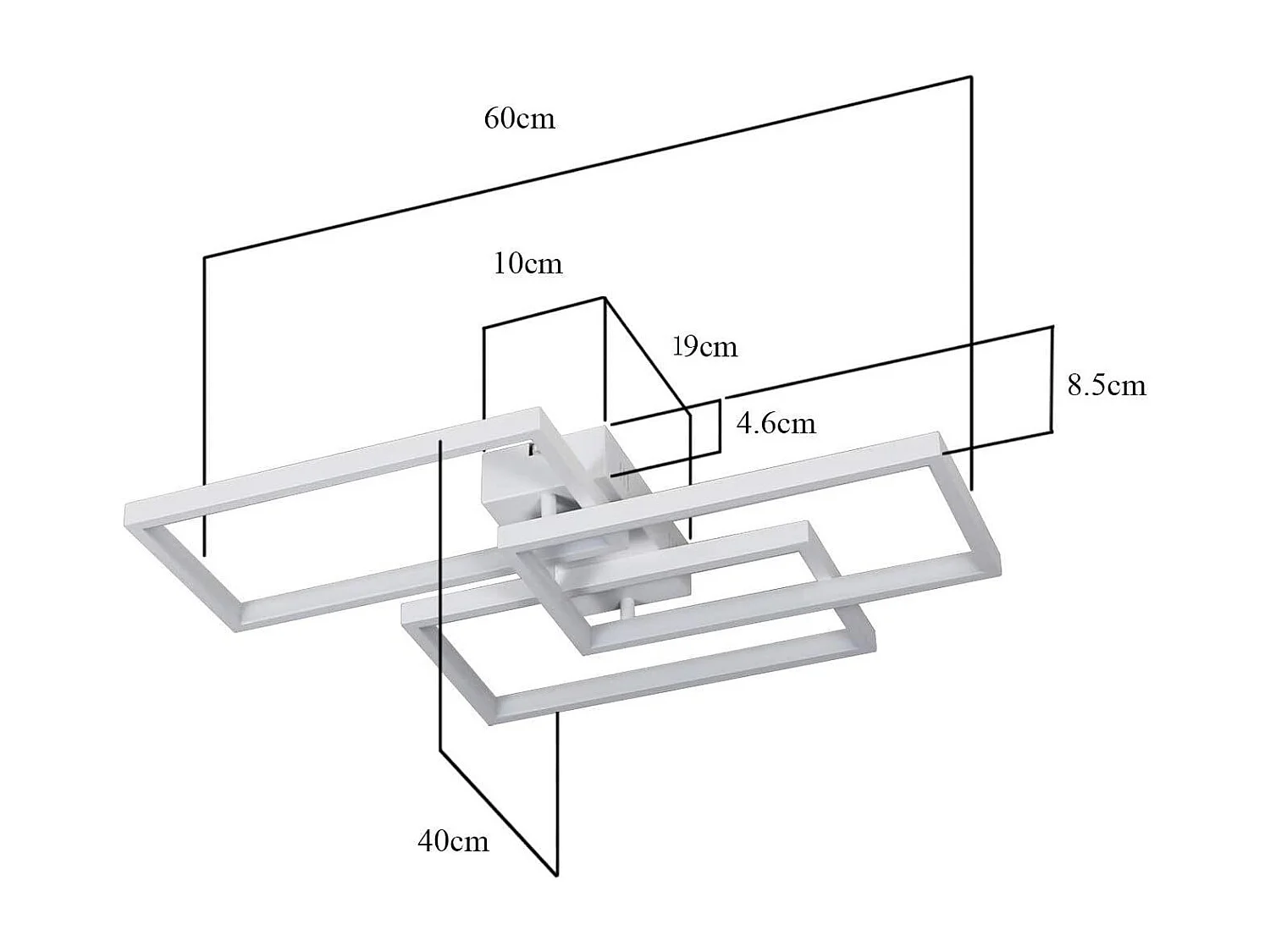 NETTLIFE Plafón LED con intensidad variable y mando a distancia, 63W, Blanco.