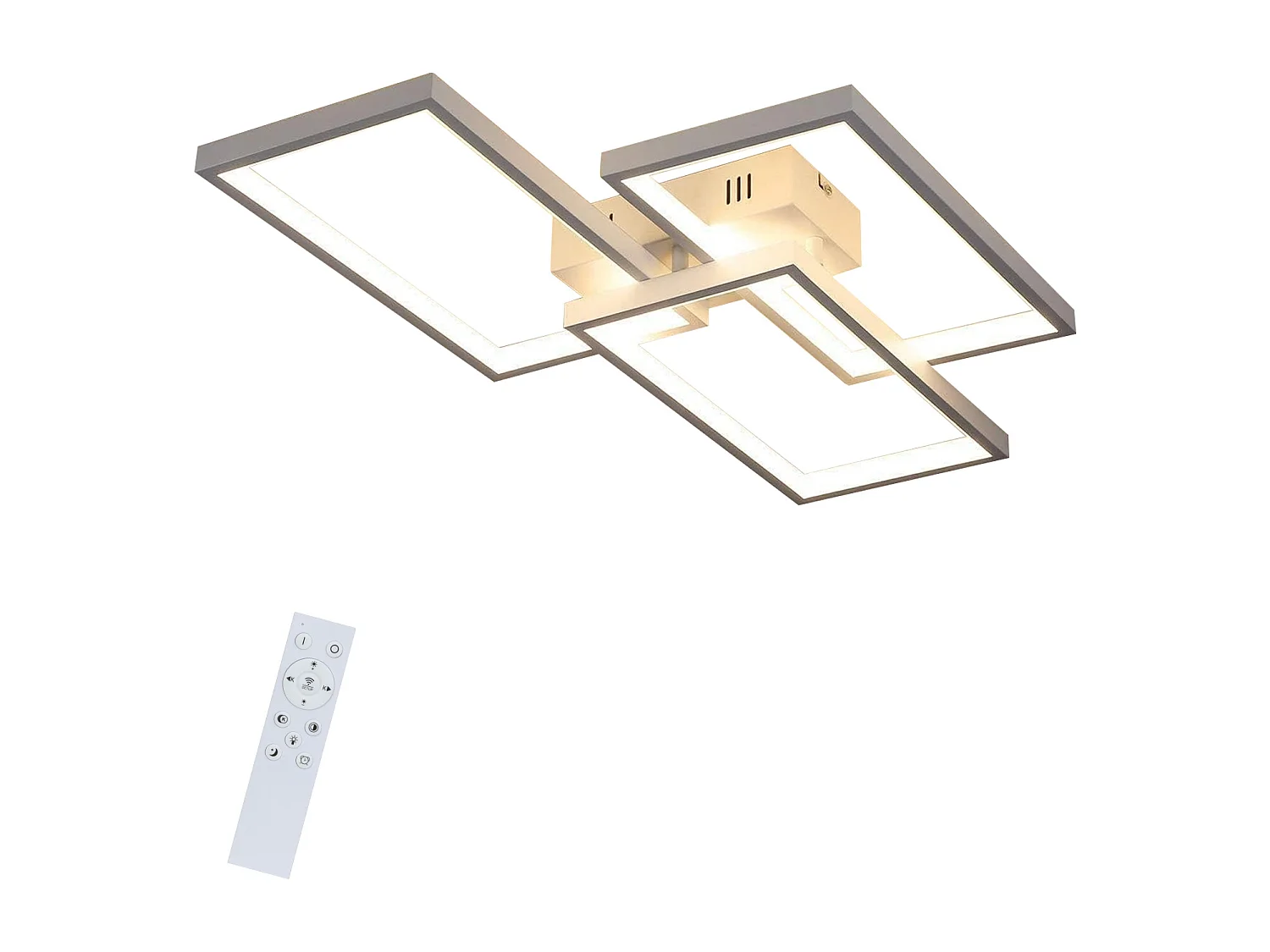 NETTLIFE Plafonnier LED Plafonnier à intensité variable avec télécommande 63W Blanc