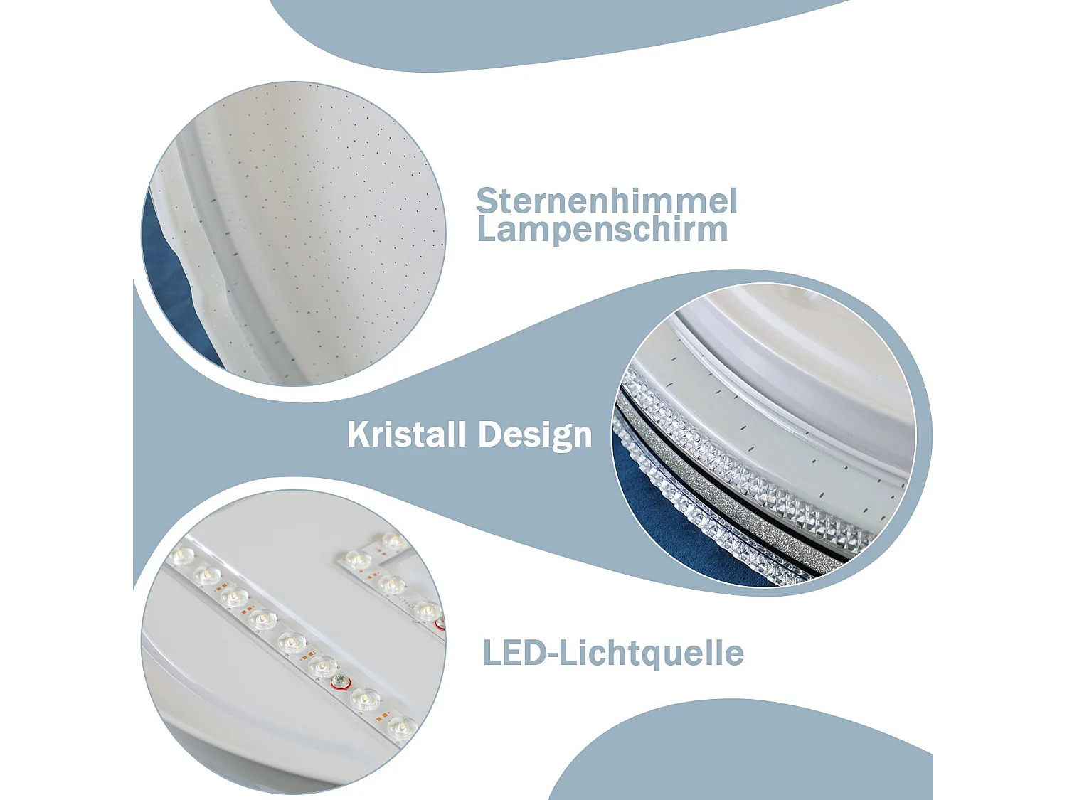 NETTLIFE Plafonnier LED Chambre 40 cm Lampe de Chambre 44 W Lampe de Couloir Lampe de Cuisine Moderne Salon Rond pour Couloir Chambre d'enfant