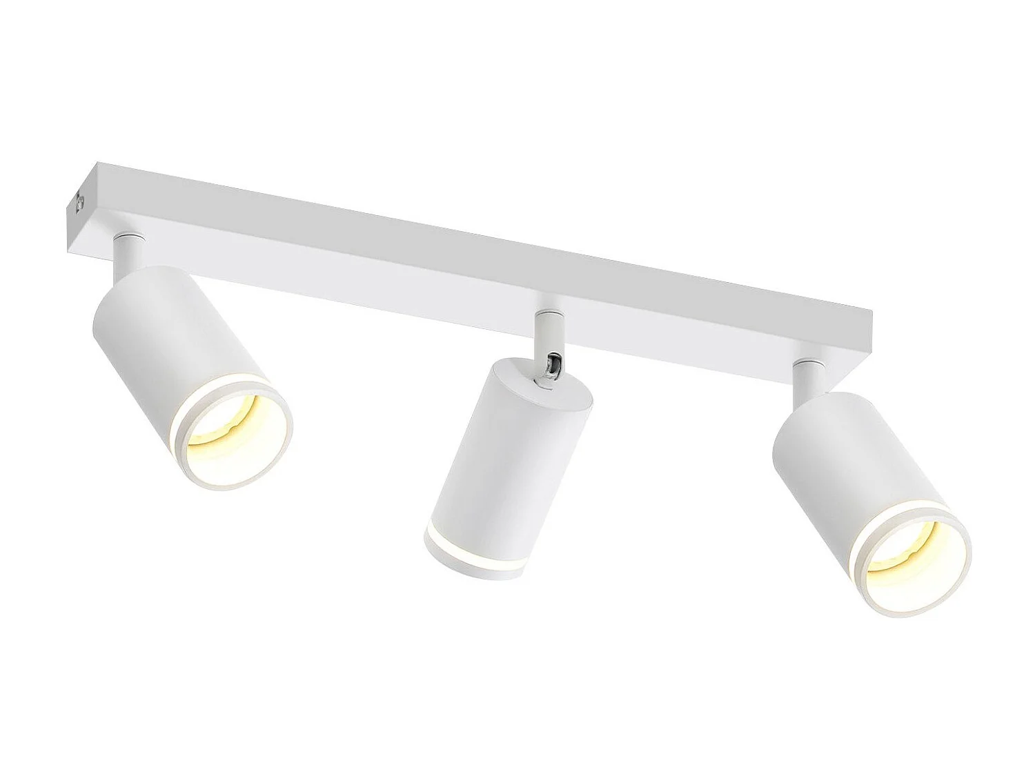 NETTLIFE Plafonnier Blanc moderne : 3 spots de plafond orientables en métal, plafonnier GU10, pour chambre, salle à manger, sans ampoule