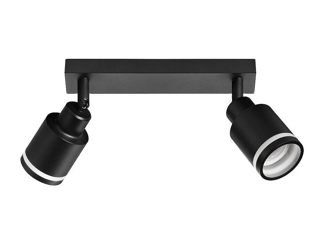 NETTLIFE Spot de plafond plafonnier noir moderne 2 ampoules orientable GU10 métal