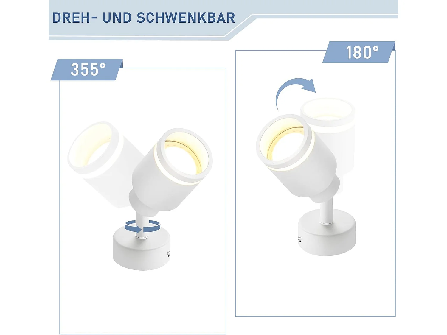 NETTLIFE Opbouwspot GU10 Fitting 1-Lichts cilinder Wit Moderne Plafondlamp L 6cm Metaal 355° kantelbaar Plafondspot voor Woonkamer Slaafkamer Gang Zonder Lichtborn