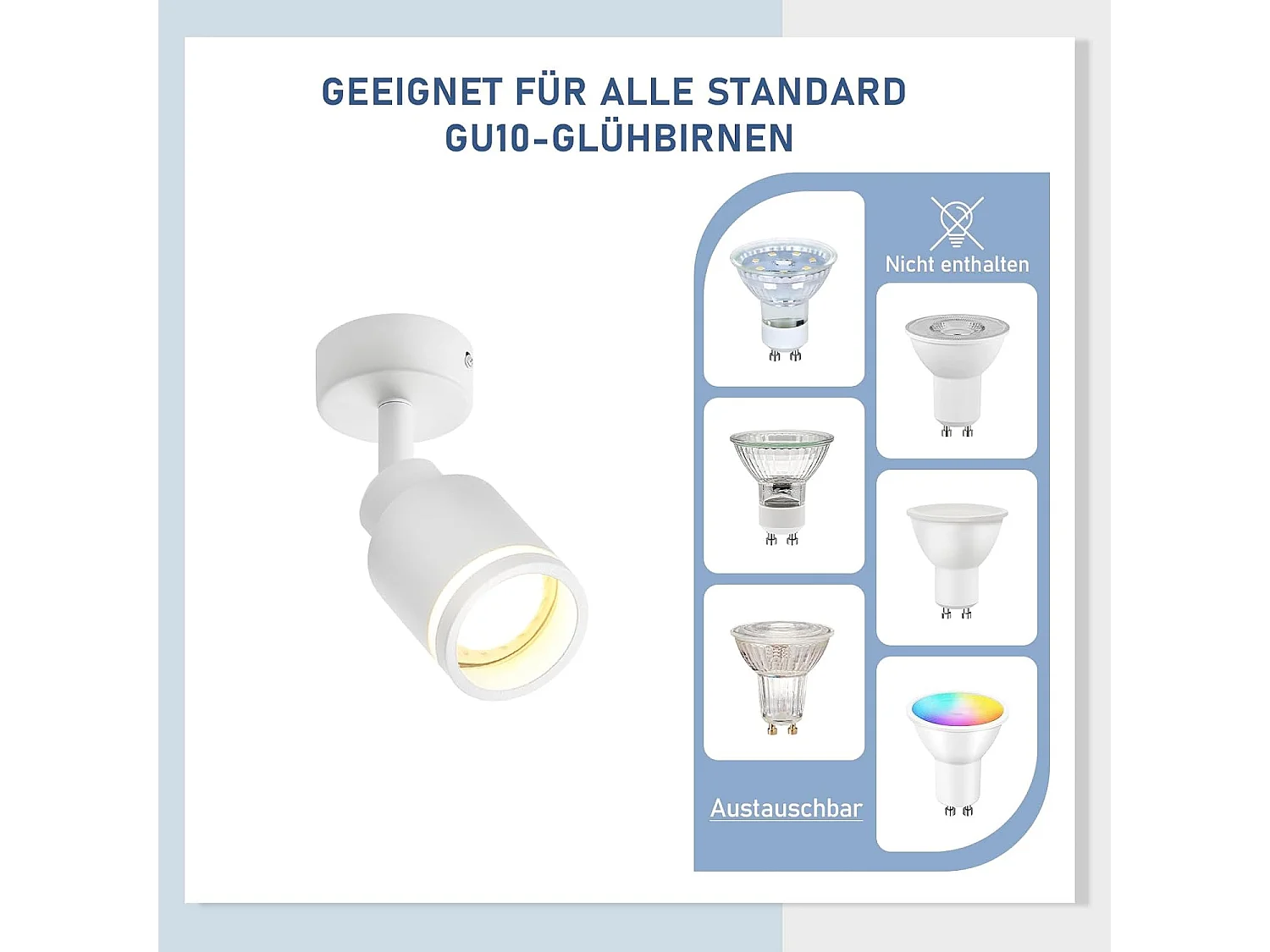 NETTLIFE Opbouwspot GU10 Fitting 1-Lichts cilinder Wit Moderne Plafondlamp L 6cm Metaal 355° kantelbaar Plafondspot voor Woonkamer Slaafkamer Gang Zonder Lichtborn