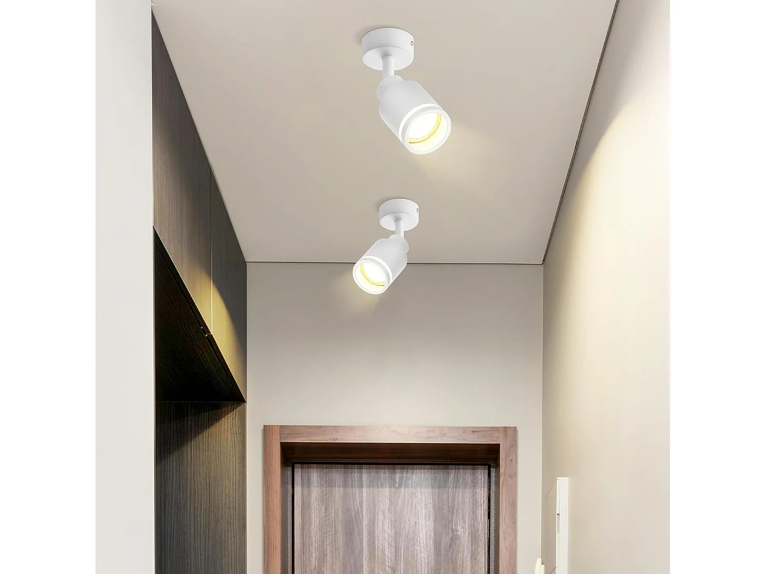 NETTLIFE Opbouwspot GU10 Fitting 1-Lichts cilinder Wit Moderne Plafondlamp L 6cm Metaal 355° kantelbaar Plafondspot voor Woonkamer Slaafkamer Gang Zonder Lichtborn