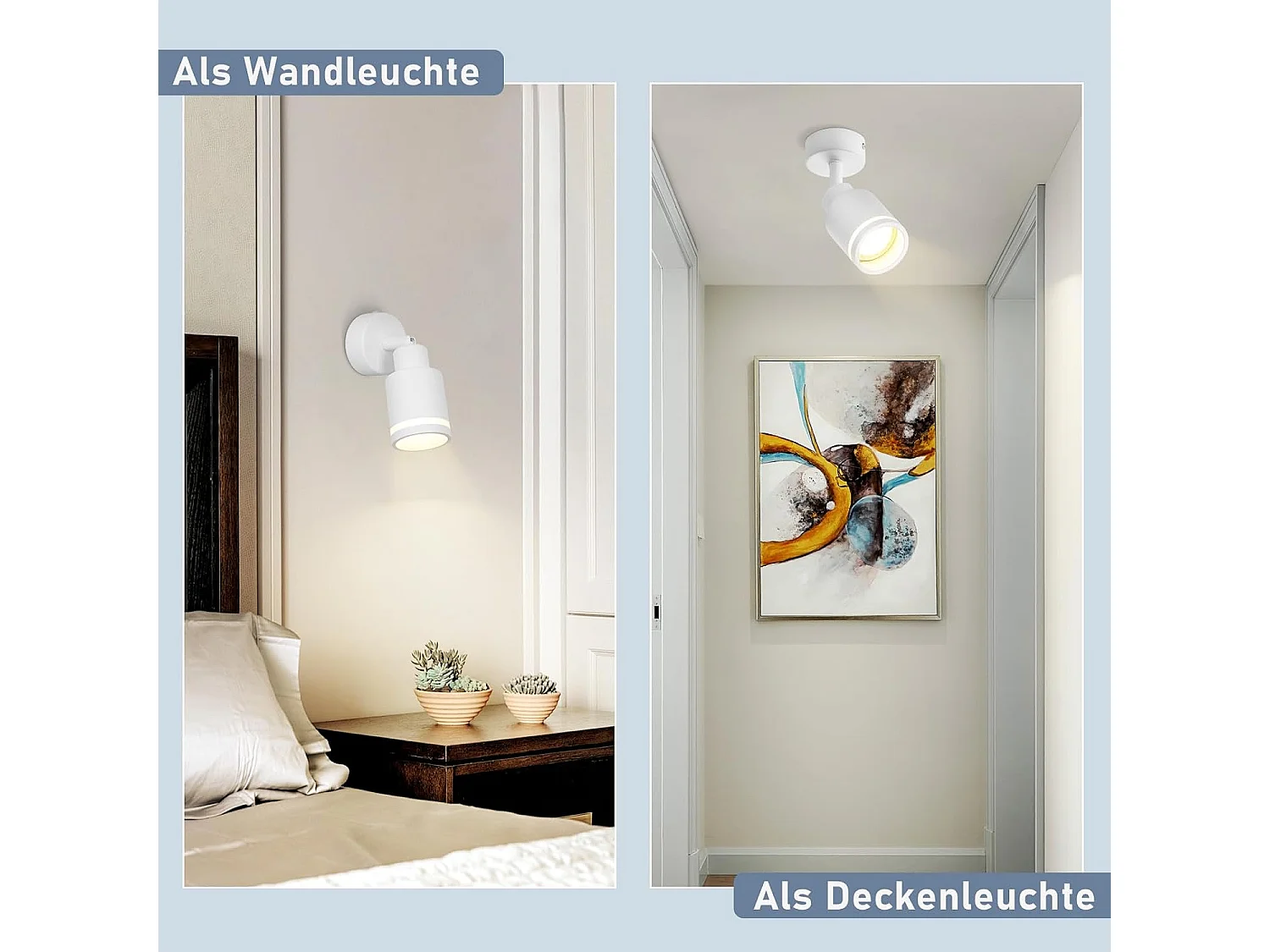 NETTLIFE Opbouwspot GU10 Fitting 1-Lichts cilinder Wit Moderne Plafondlamp L 6cm Metaal 355° kantelbaar Plafondspot voor Woonkamer Slaafkamer Gang Zonder Lichtborn