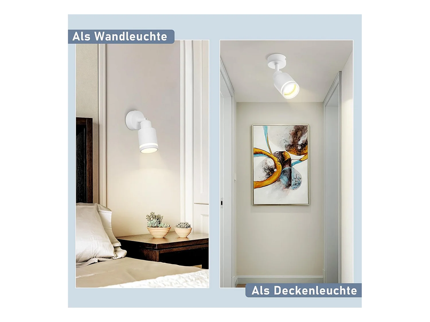 NETTLIFE Spot de plafond plafonnier moderne 1 ampoule orientables GU10