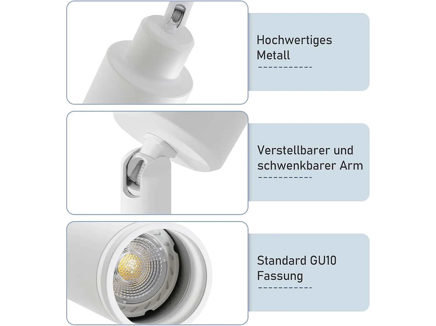 NETTLIFE Spot de plafond plafonnier moderne 1 ampoule orientables GU10