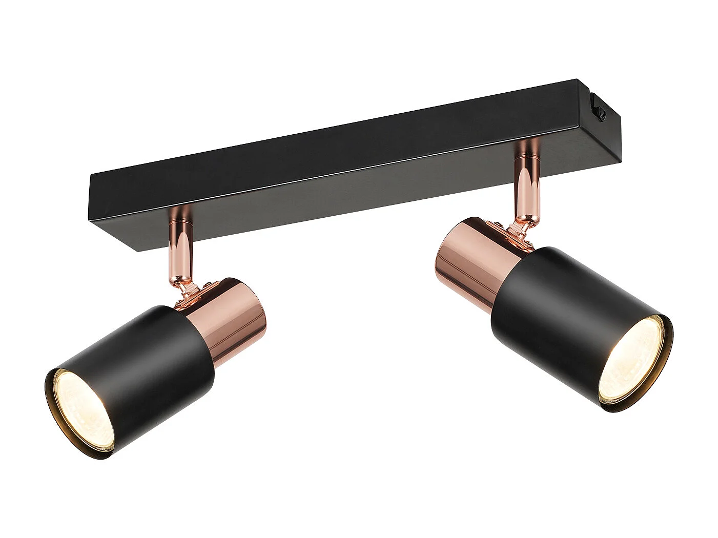 NETTLIFE Spot de plafond noirs GU10-2 lampe de cuisine à flamme rotatif à 355°moderne industriel