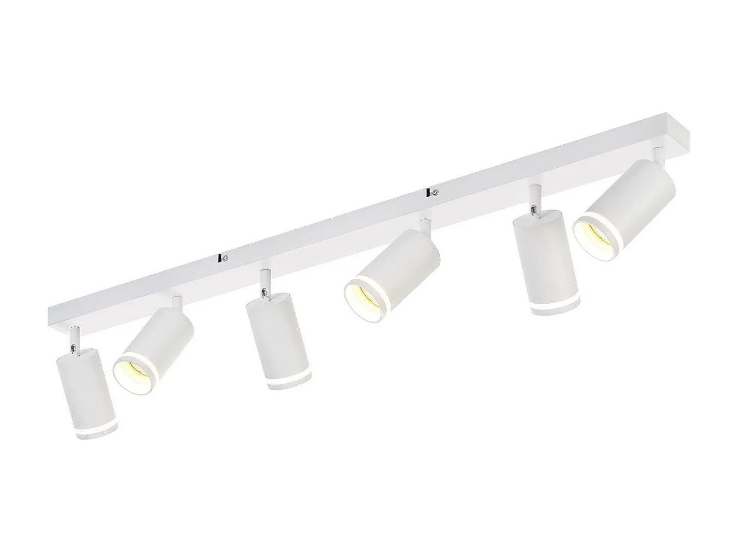 NETTLIFE Plafonnier 6 Spots moderne : plafonnier blanc spot GU10 spots orientables à 355°métal intérieur pour cuisine, salon, chambre, sans ampoule