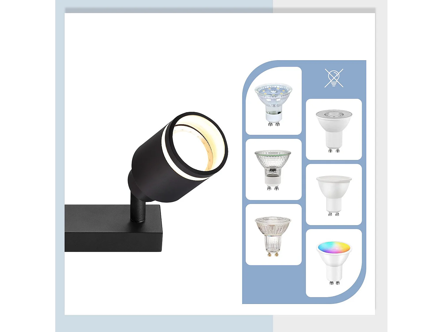 NETTLIFE Plafonnier noir moderne : 4 spots de plafond orientables en métal, plafonnier GU10, pour chambre, salle à manger, sans ampoule