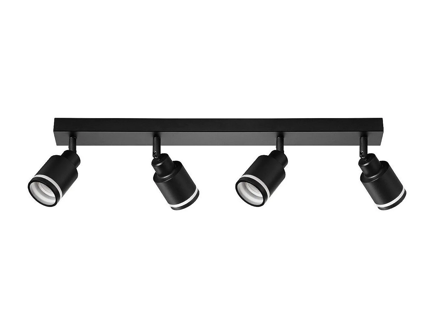 NETTLIFE Plafonnier noir moderne : 4 spots de plafond orientables en métal, plafonnier GU10, pour chambre, salle à manger, sans ampoule