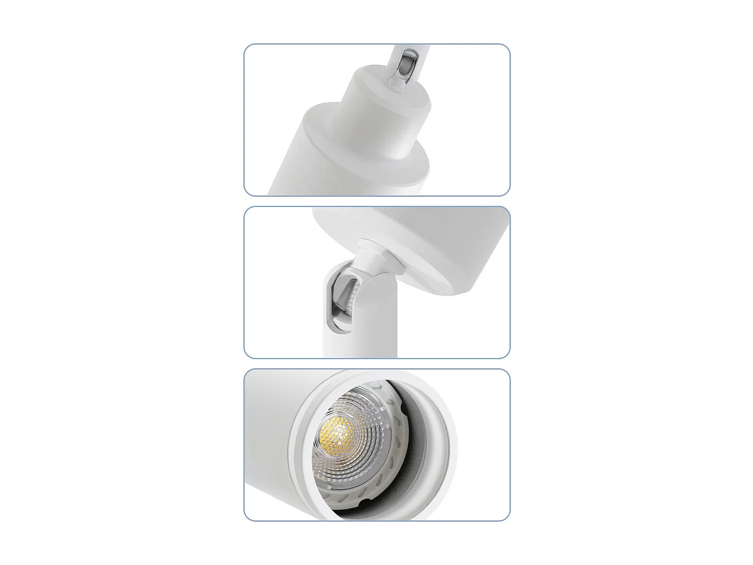 NETTLIFE Plafonnier Blanc moderne : 4 spots de plafond orientables en métal, plafonnier GU10, pour chambre, salle à manger, sans ampoule