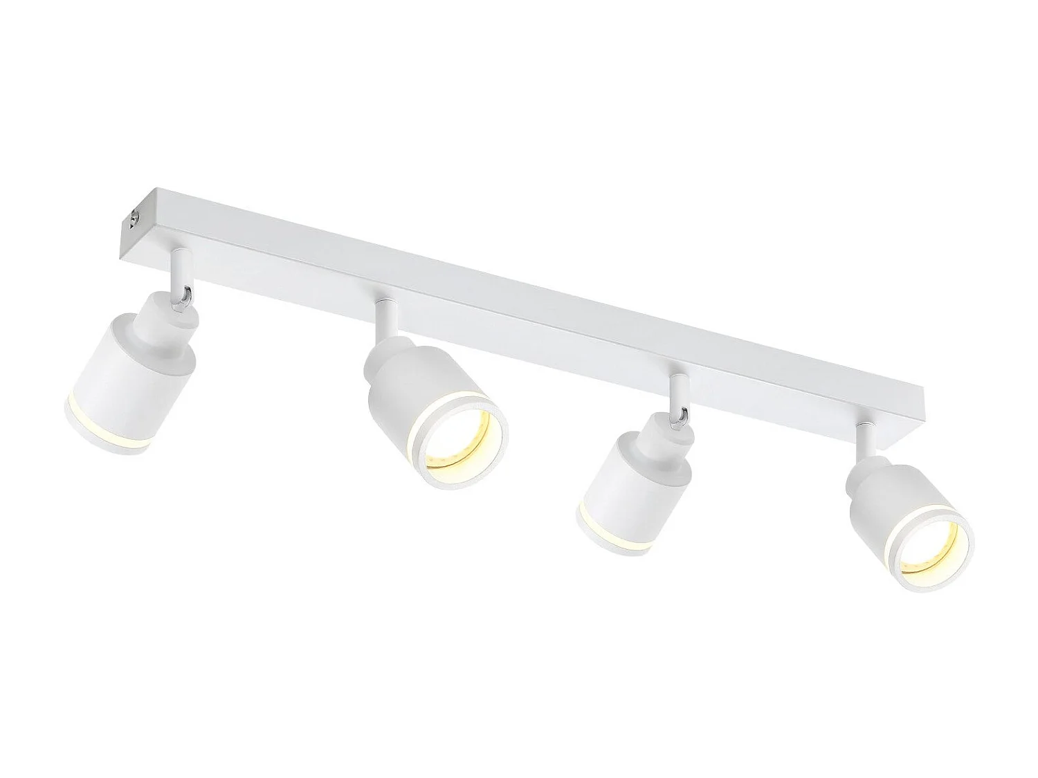 NETTLIFE Plafonnier Blanc moderne : 4 spots de plafond orientables en métal, plafonnier GU10, pour chambre, salle à manger, sans ampoule