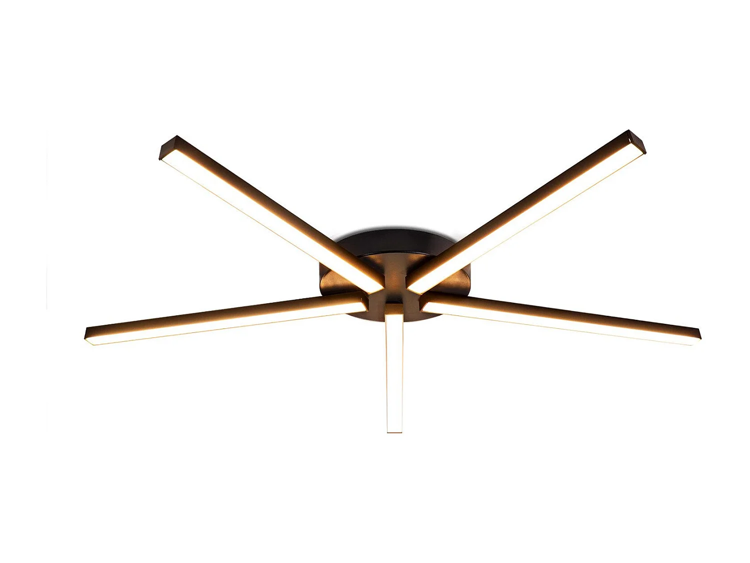 NETTLIFE plafonnier LED blanc chaud 24W noir 64,2 cm métal 3000K