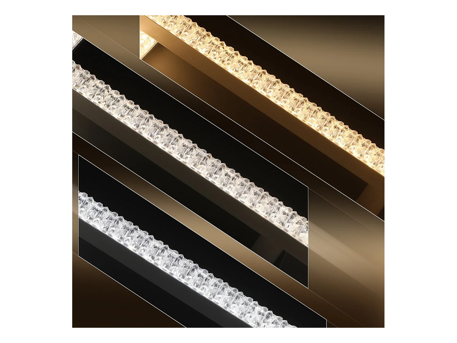 NETTLIFE Lampa sufitowa LED do salonu 75 cm Regulowana nowoczesna lampa kryształowa do sypialni Lampa wewnętrzna z