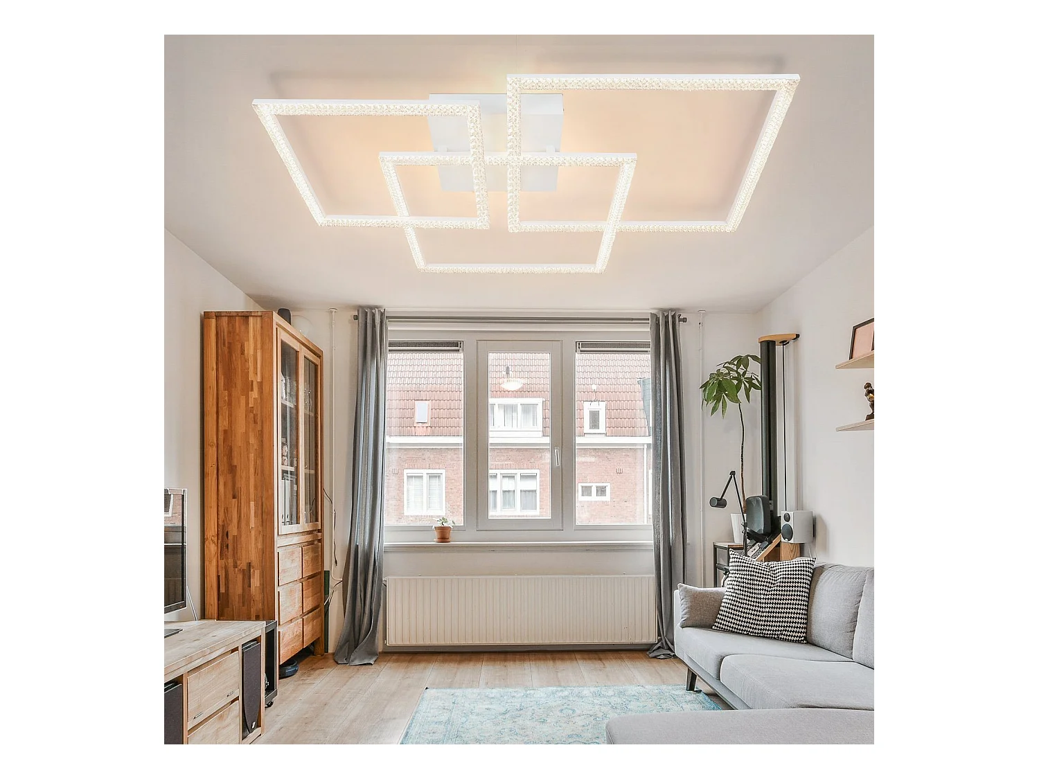 NETTLIFE Lampa sufitowa LED do salonu 75 cm Regulowana nowoczesna lampa kryształowa do sypialni Lampa wewnętrzna z