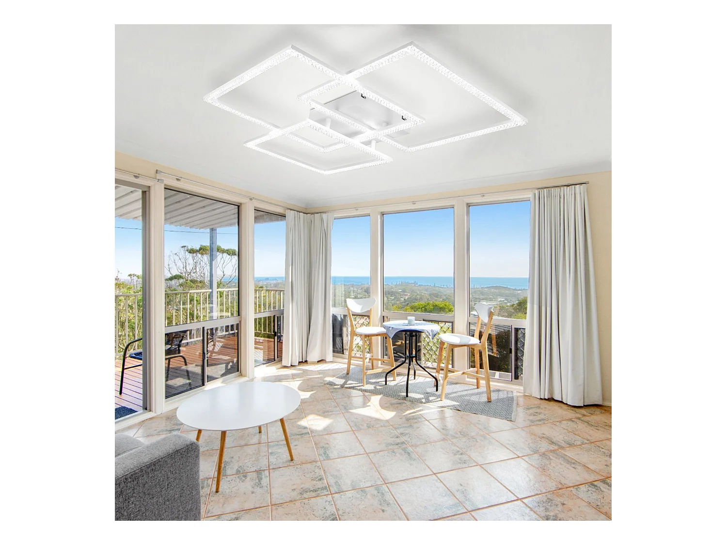 NETTLIFE Lampa sufitowa LED do salonu 75 cm Regulowana nowoczesna lampa kryształowa do sypialni Lampa wewnętrzna z