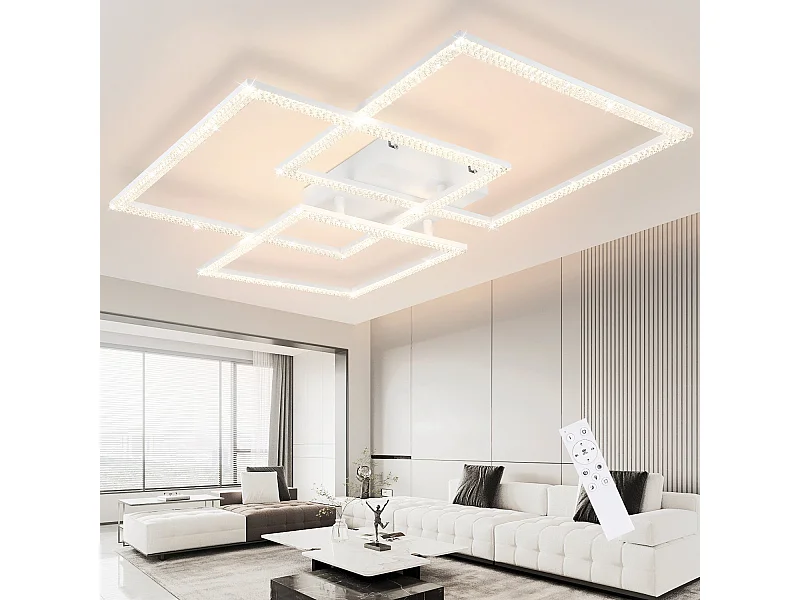 NETTLIFE Lampa sufitowa LED do salonu 75 cm Regulowana nowoczesna lampa kryształowa do sypialni Lampa wewnętrzna z