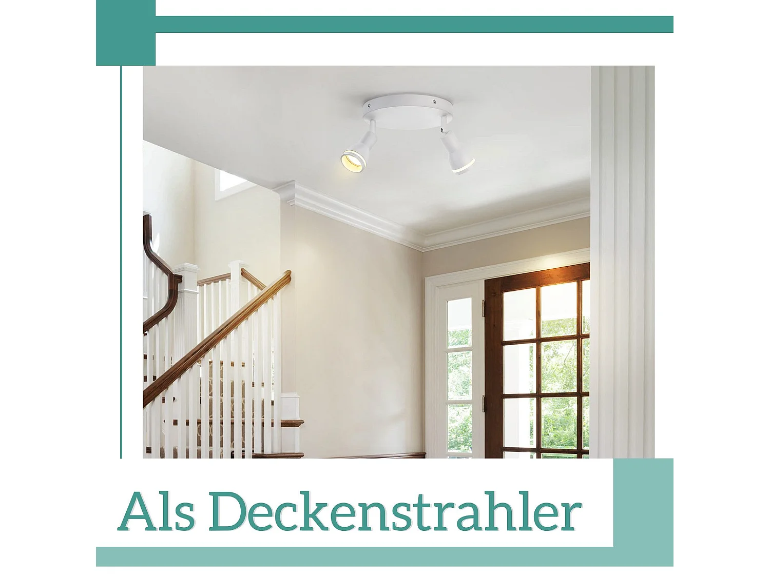 NETTLIFE spot de plafond LED 2 ampoules blanc salon plafonnier spot orientable GU10 spot lampe moderne