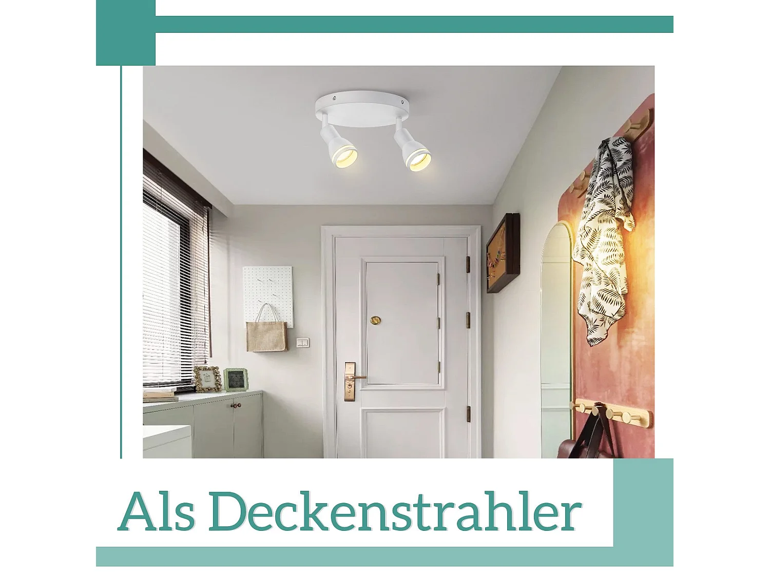 NETTLIFE spot de plafond LED 2 ampoules blanc salon plafonnier spot orientable GU10 spot lampe moderne