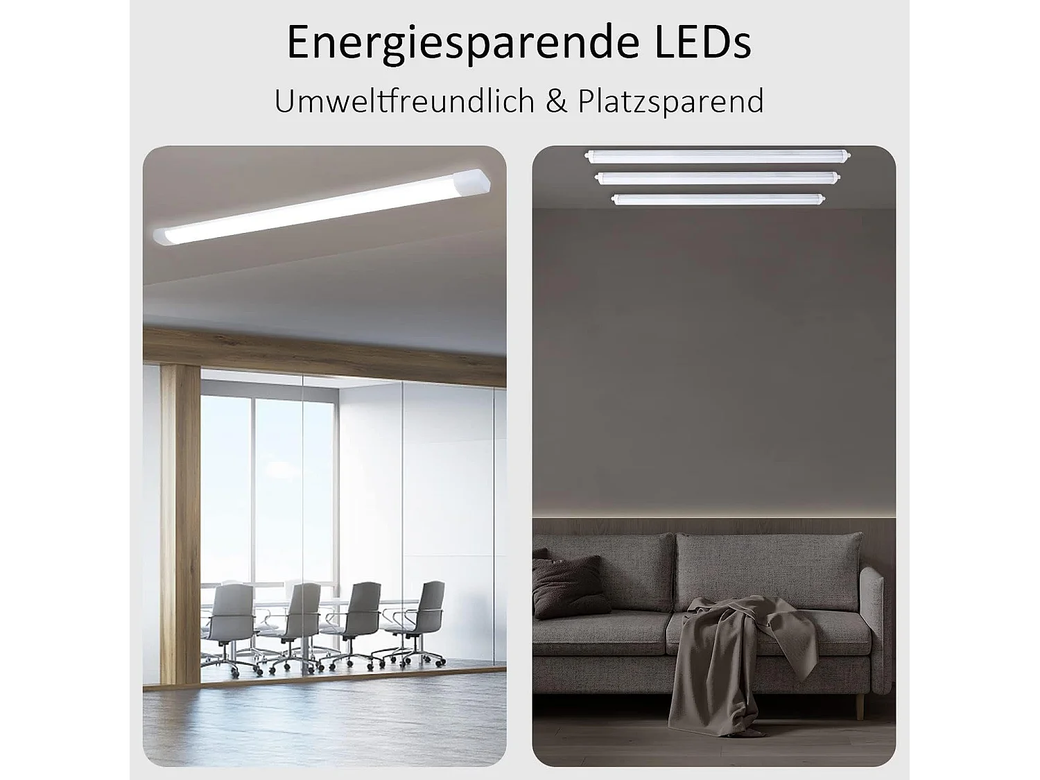LED Deckenleuchte 120 cm 36w Leuchtstoffröhre für Feuchträume 4000k Neutralweiß 180°