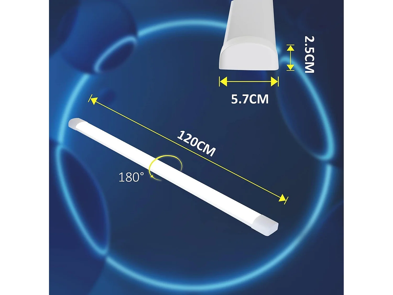 LED Deckenleuchte 120 cm 36w Leuchtstoffröhre für Feuchträume 4000k Neutralweiß 180°