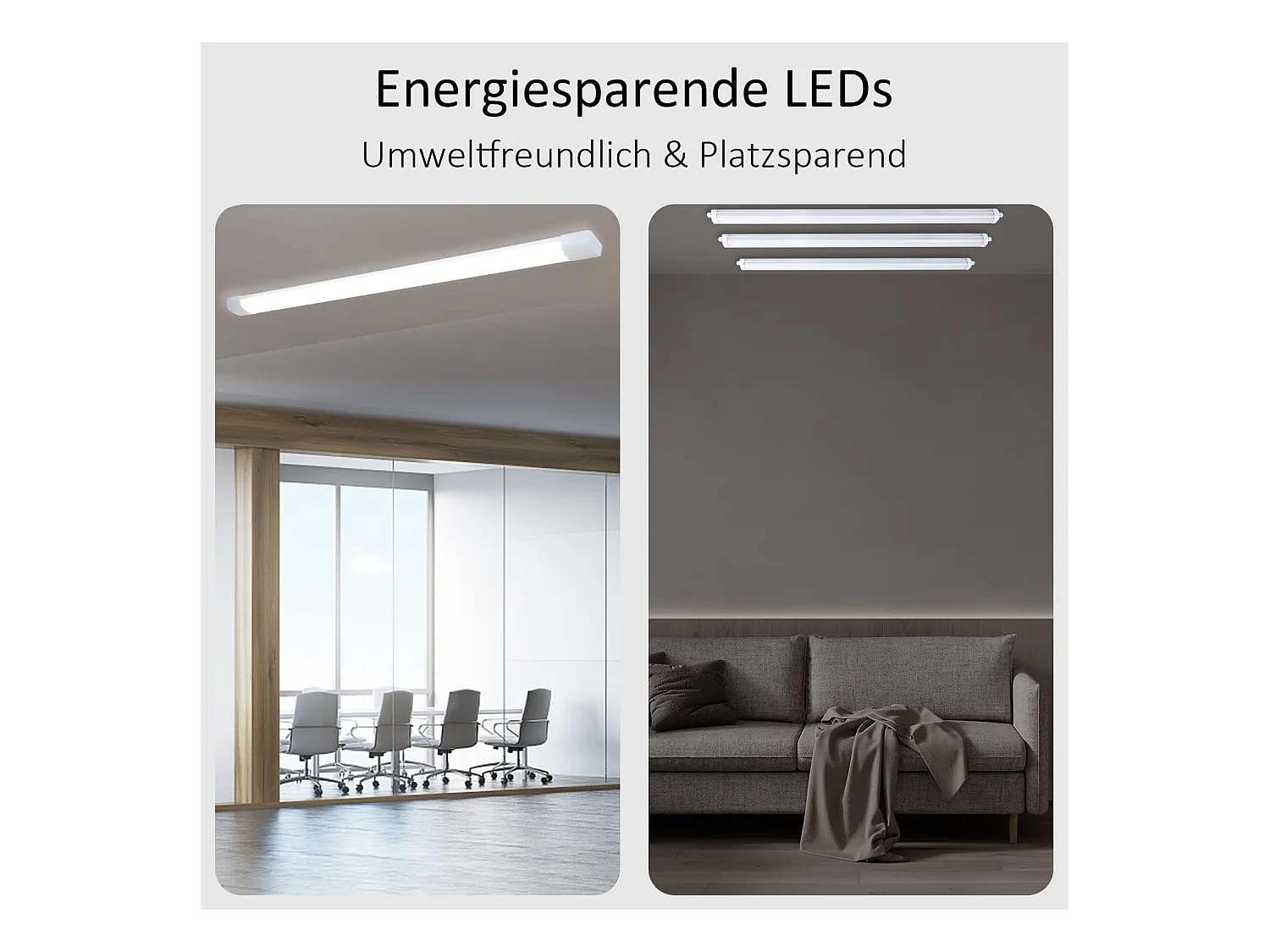 NETTLIFE Plafondlamp LED Vochtbestendige lamp 120 cm IP44 Plafondverlichting Lang Werklamp 1xLED TL 36 W Neutraal wit Licht 4000 K