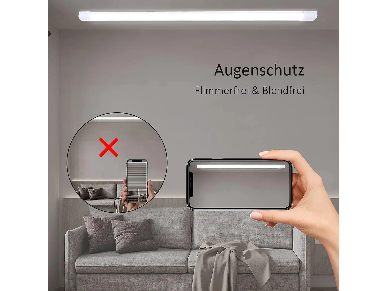 NETTLIFE Plafondlamp LED Vochtbestendige lamp 120 cm IP44 Plafondverlichting Lang Werklamp 1xLED TL 36 W Neutraal wit Licht 4000 K