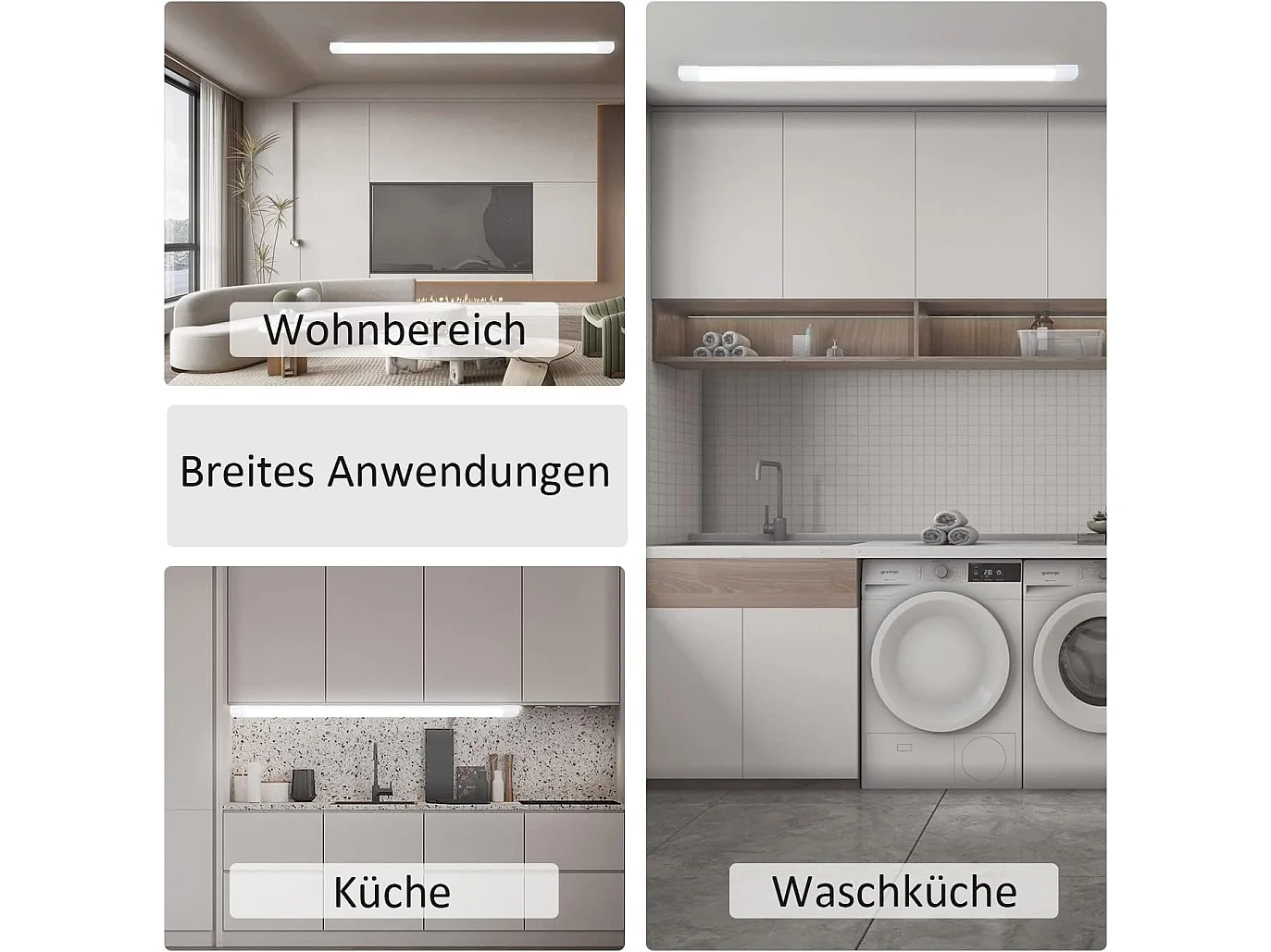 NETTLIFE Plafondlamp LED Vochtbestendige lamp 120 cm IP44 Plafondverlichting Lang Werklamp 1xLED TL 36 W Neutraal wit Licht 4000 K