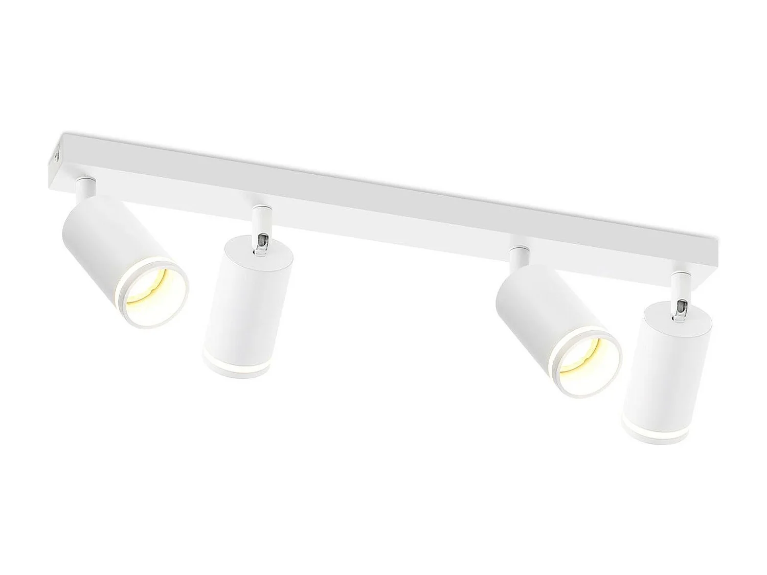 NETTLIFE Spot de plafond blanc 4 ampoules plafonnier moderne spot GU10 spots orientable intérieur métal