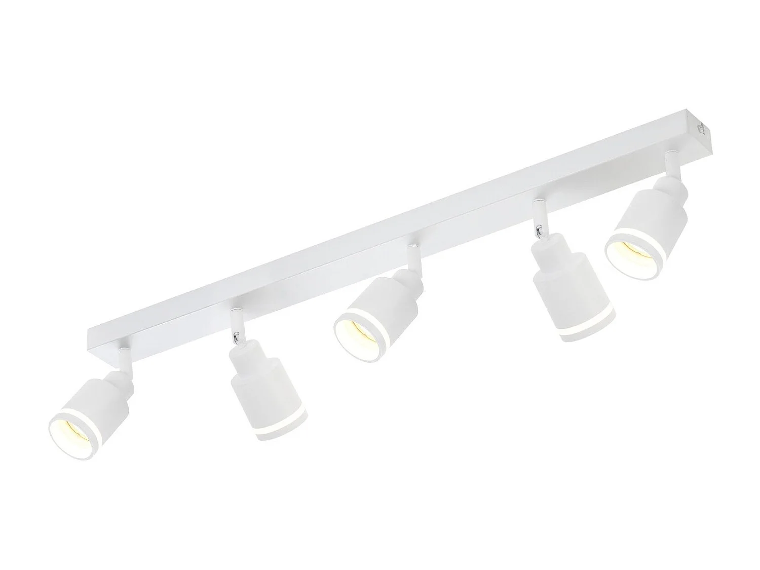 NETTLIFE Plafonnier Blanc moderne : 5 spots de plafond orientables en métal, plafonnier GU10, pour chambre, salle à manger, sans ampoule