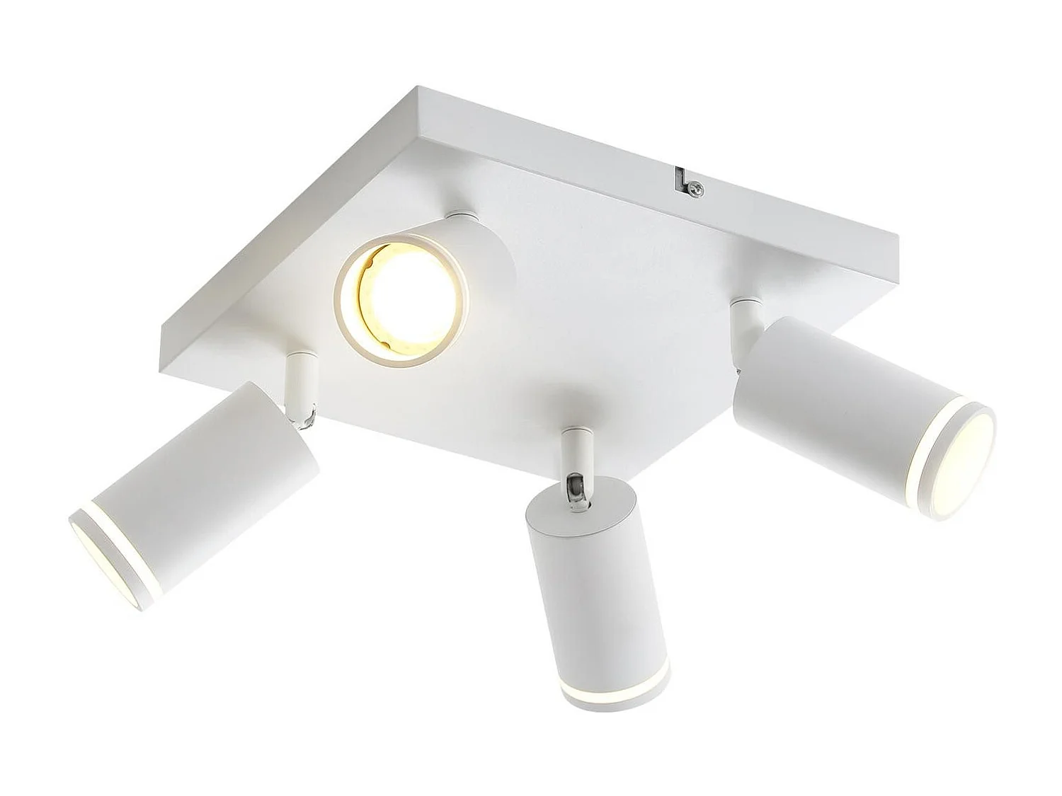 NETTLIFE Spot de plafond blanc 4 ampoules moderne spot GU10 spots orientable intérieur métal