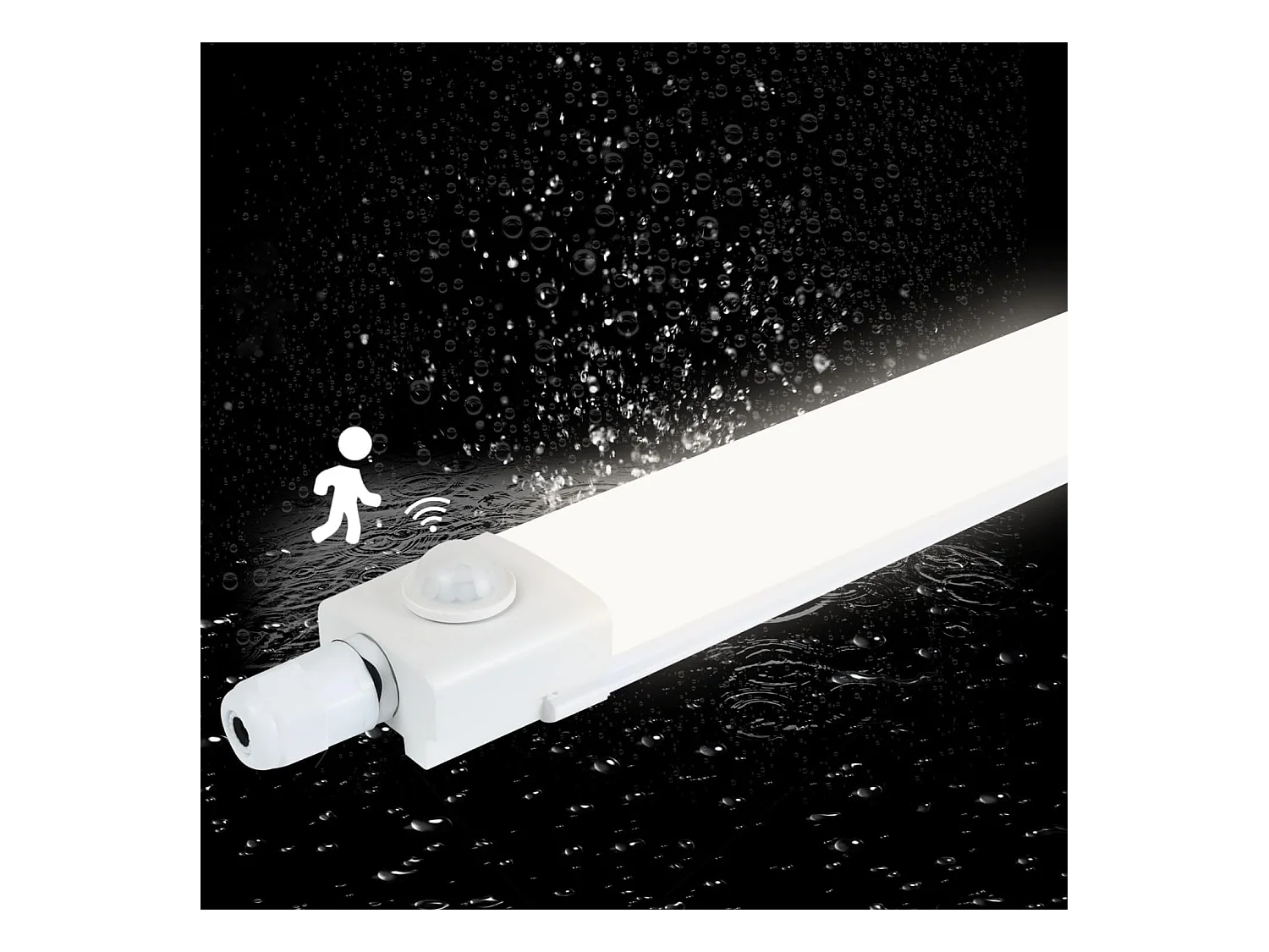 NETTLIFE Plafondlamp LED Vochtbestendige lamp 120 cm IP65 Plafondverlichting met Bewegingssensor Lang Werklamp 1xLED TL 36 W Neutraal wit Licht 4000 K