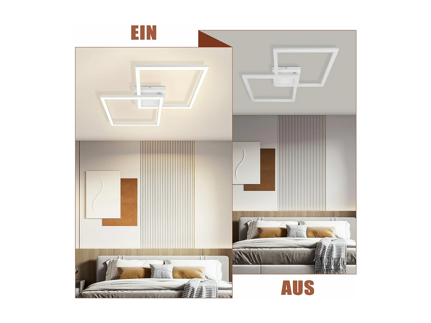 NETTLIFE Nowoczesna biała lampa sufitowa LED 24W 3000K