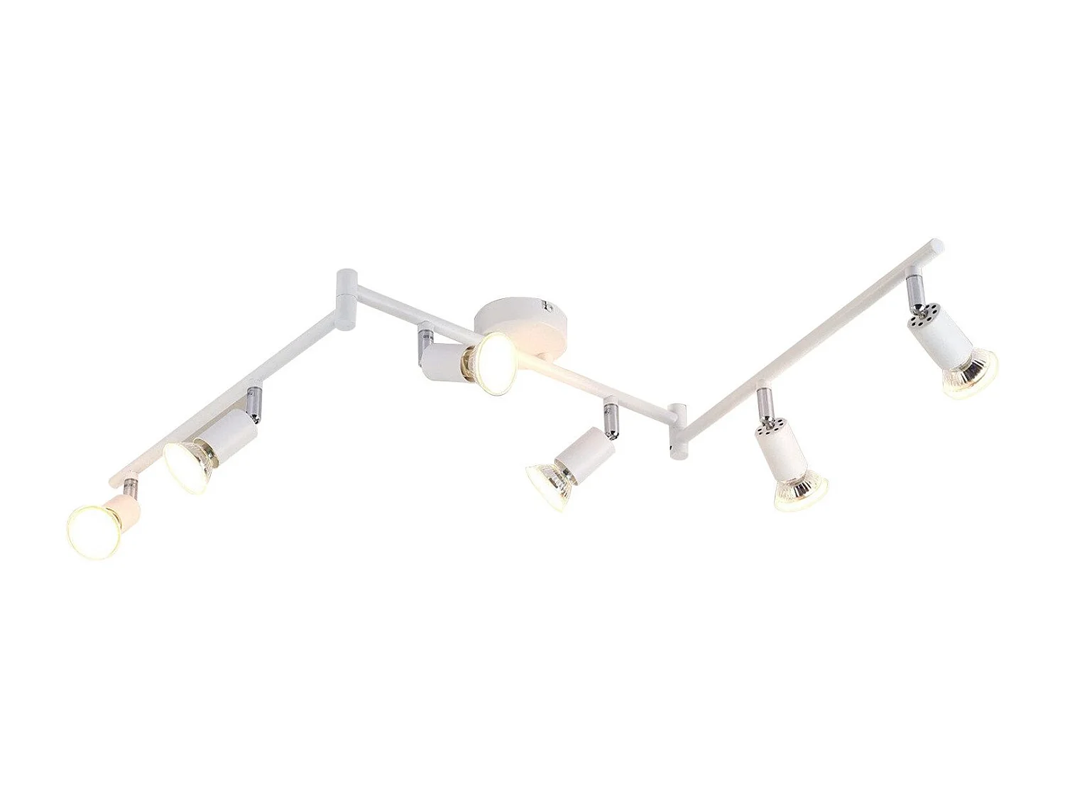 NETTLIFE Plafonnier LED 6 spots GU10 - Spot de Plafond Lampe de Plafond Moderne Intérieur Blanc pour Salon Salle de Bain Cuisine Bureau